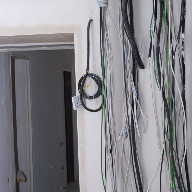 a new electric  wirings to the wall in home